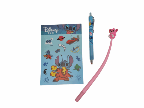 Stitch black soft cover Notebook with sticker paper and 2 pen