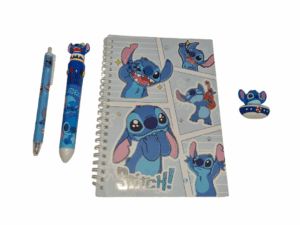 Pic 1. Stitch spiral cover A5 Notebook with 2 pen and figurine