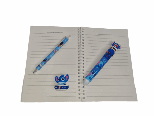 Stitch spiral cover A5 Notebook with 2 pen and figurine
