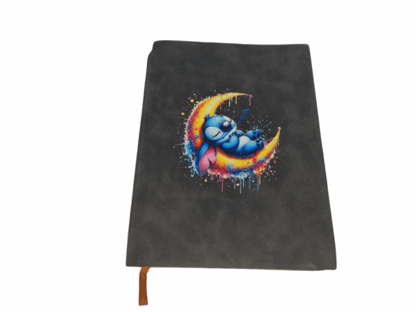 Stitch black soft cover Notebook with sticker paper and 2 pen