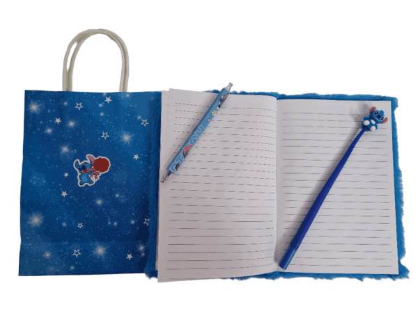 Stitch plush notebook and 2 stitch pen birthday gift