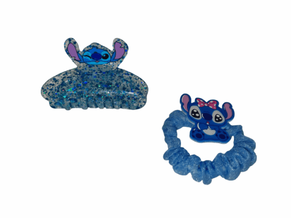 Adorable Stitch Hair Accessory Set with Pouch – 4-Piece Gift Pack