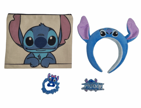 Adorable Stitch Hair Accessory Set with Pouch – 4-Piece Gift Pack